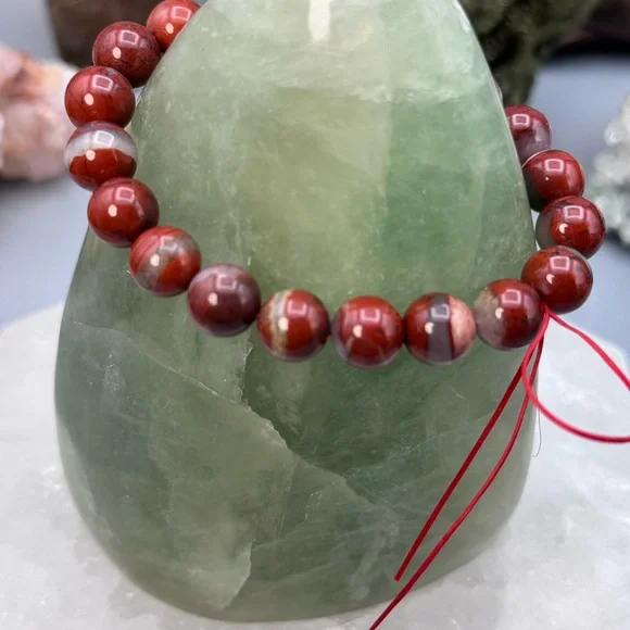 Red Jasper Beaded Bracelet 9mm - Picture 4 of 4